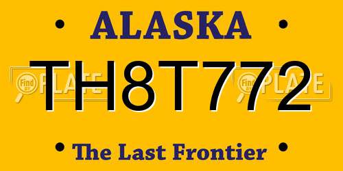 TH8T772 Alaska License Plate