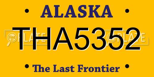 THA5352 Alaska License Plate