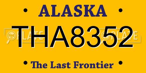 THA8352 Alaska License Plate