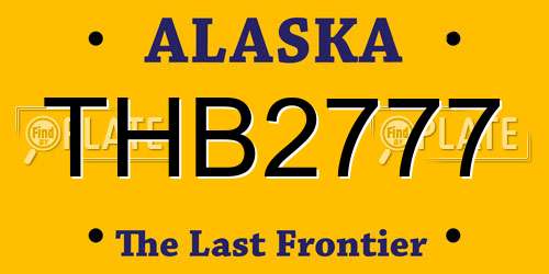THB2777 Alaska License Plate