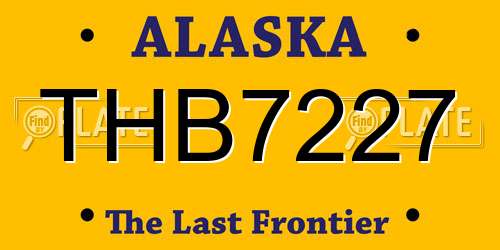 THB7227 Alaska License Plate