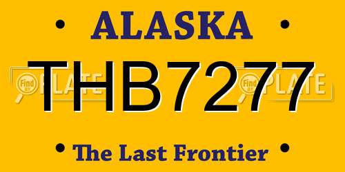 THB7277 Alaska License Plate