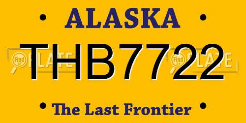THB7722 Alaska License Plate