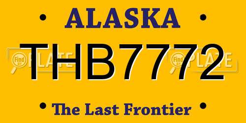 THB7772 Alaska License Plate