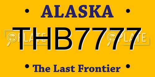 THB7777 Alaska License Plate