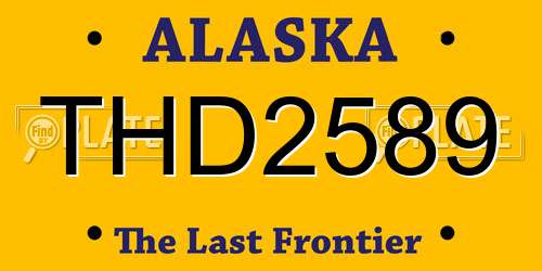 THD2589 Alaska License Plate
