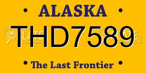 THD7589 Alaska License Plate