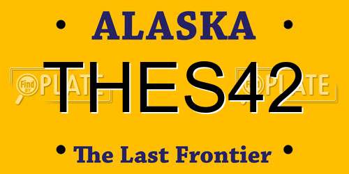 THES42 Alaska License Plate