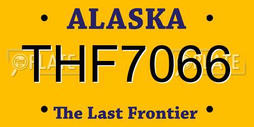 THF7066 Alaska License Plate