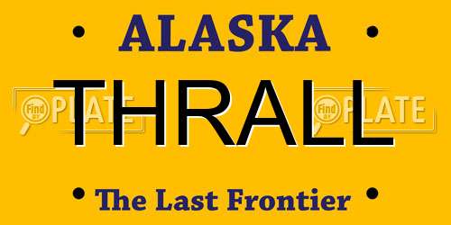 THRALL Alaska License Plate