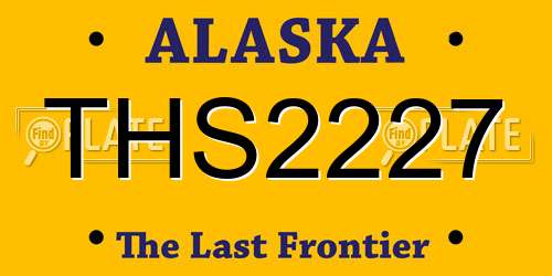 THS2227 Alaska License Plate