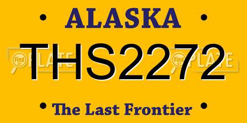 THS2272 Alaska License Plate