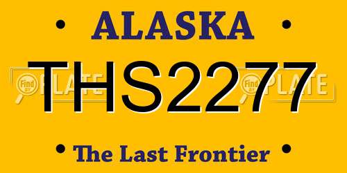 THS2277 Alaska License Plate