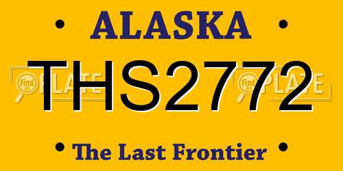 THS2772 Alaska License Plate