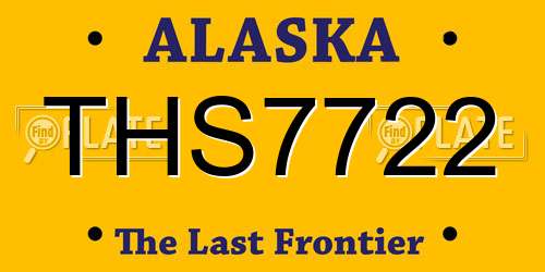 THS7722 Alaska License Plate