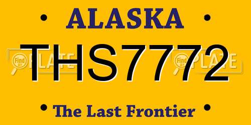 THS7772 Alaska License Plate