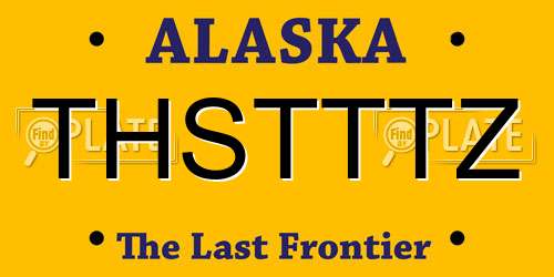 THSTTTZ Alaska License Plate