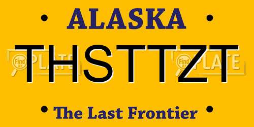 THSTTZT Alaska License Plate