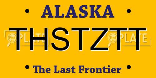 THSTZTT Alaska License Plate