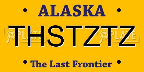 THSTZTZ Alaska License Plate