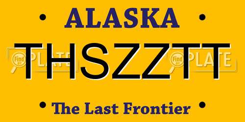 THSZZTT Alaska License Plate