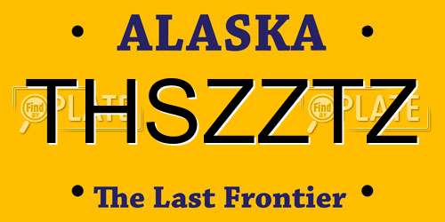 THSZZTZ Alaska License Plate