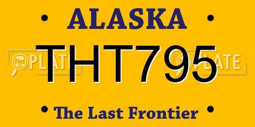 THT795 Alaska License Plate