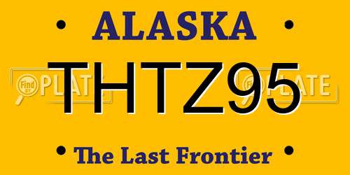 THTZ95 Alaska License Plate