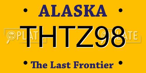 THTZ98 Alaska License Plate