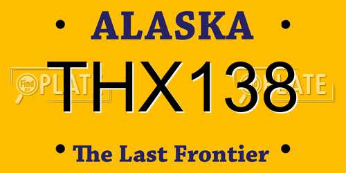 THX138 Alaska License Plate
