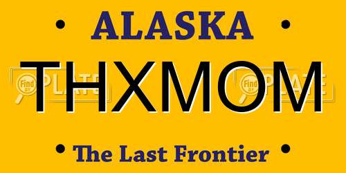 THXMOM Alaska License Plate
