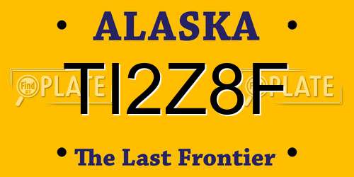TI2Z8F Alaska License Plate