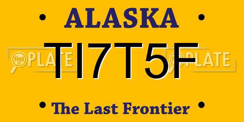 TI7T5F Alaska License Plate