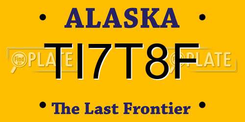 TI7T8F Alaska License Plate