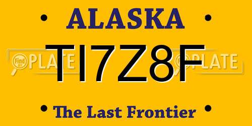 TI7Z8F Alaska License Plate