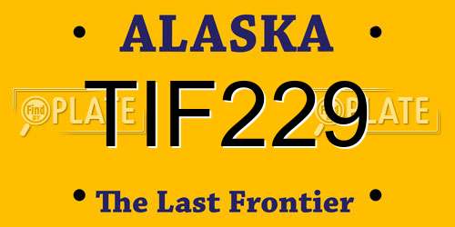 TIF229 Alaska License Plate