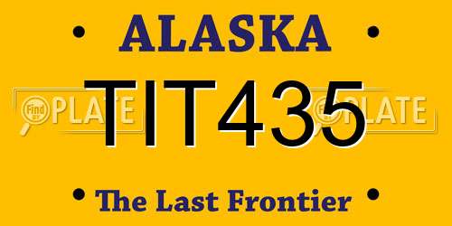 TIT435 Alaska License Plate