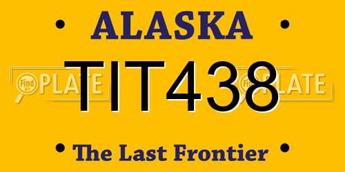 TIT438 Alaska License Plate