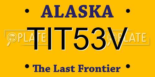 TIT53V Alaska License Plate