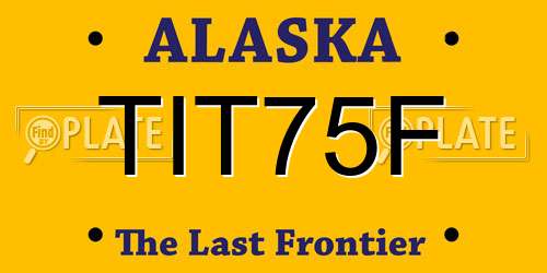 TIT75F Alaska License Plate