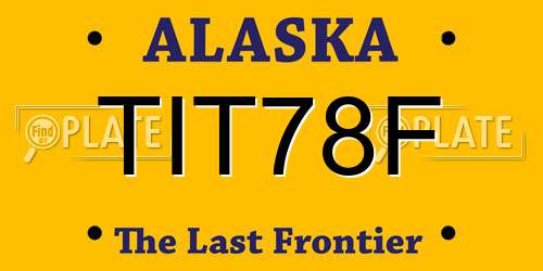 TIT78F Alaska License Plate