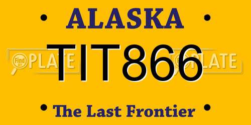 TIT866 Alaska License Plate