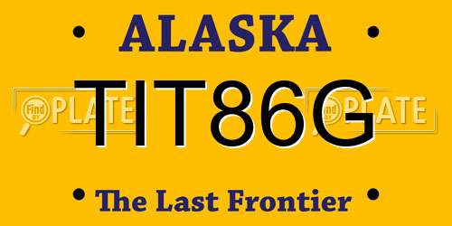 TIT86G Alaska License Plate