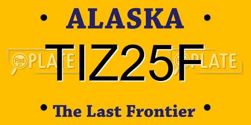 TIZ25F Alaska License Plate