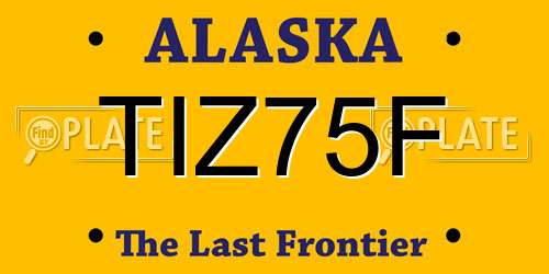 TIZ75F Alaska License Plate