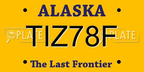 TIZ78F Alaska License Plate