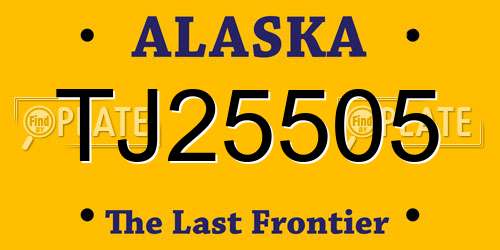 TJ25505 Alaska License Plate