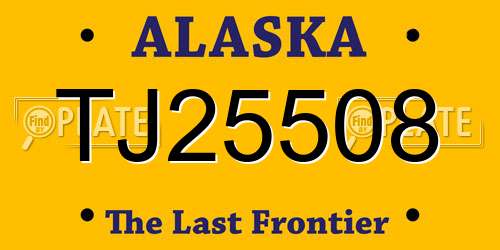 TJ25508 Alaska License Plate