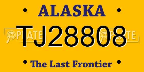 TJ28808 Alaska License Plate