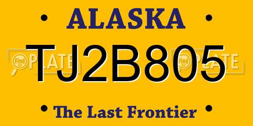 TJ2B805 Alaska License Plate